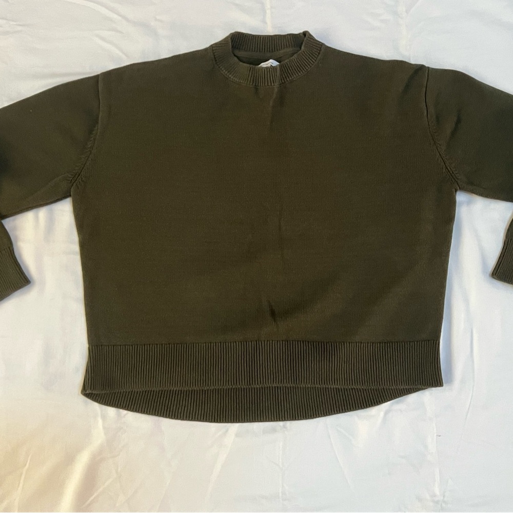 Olive Green Crewneck Sweater by Daily Ritual